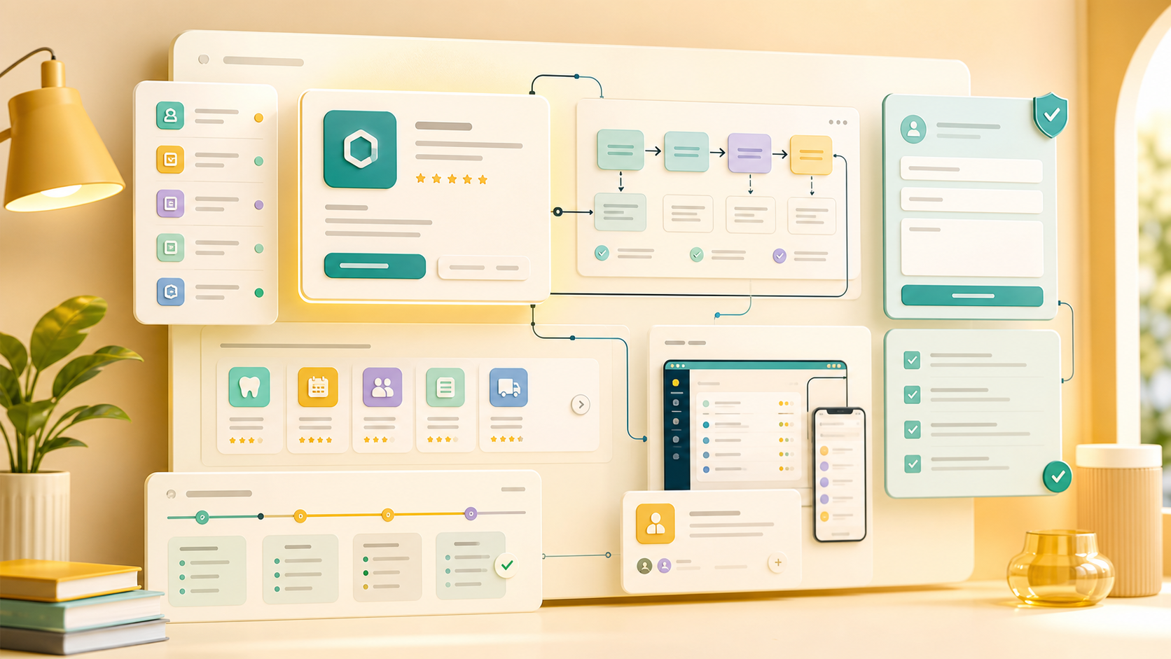 Taskingos consultation panel connected to workflow map and starter app recommendations