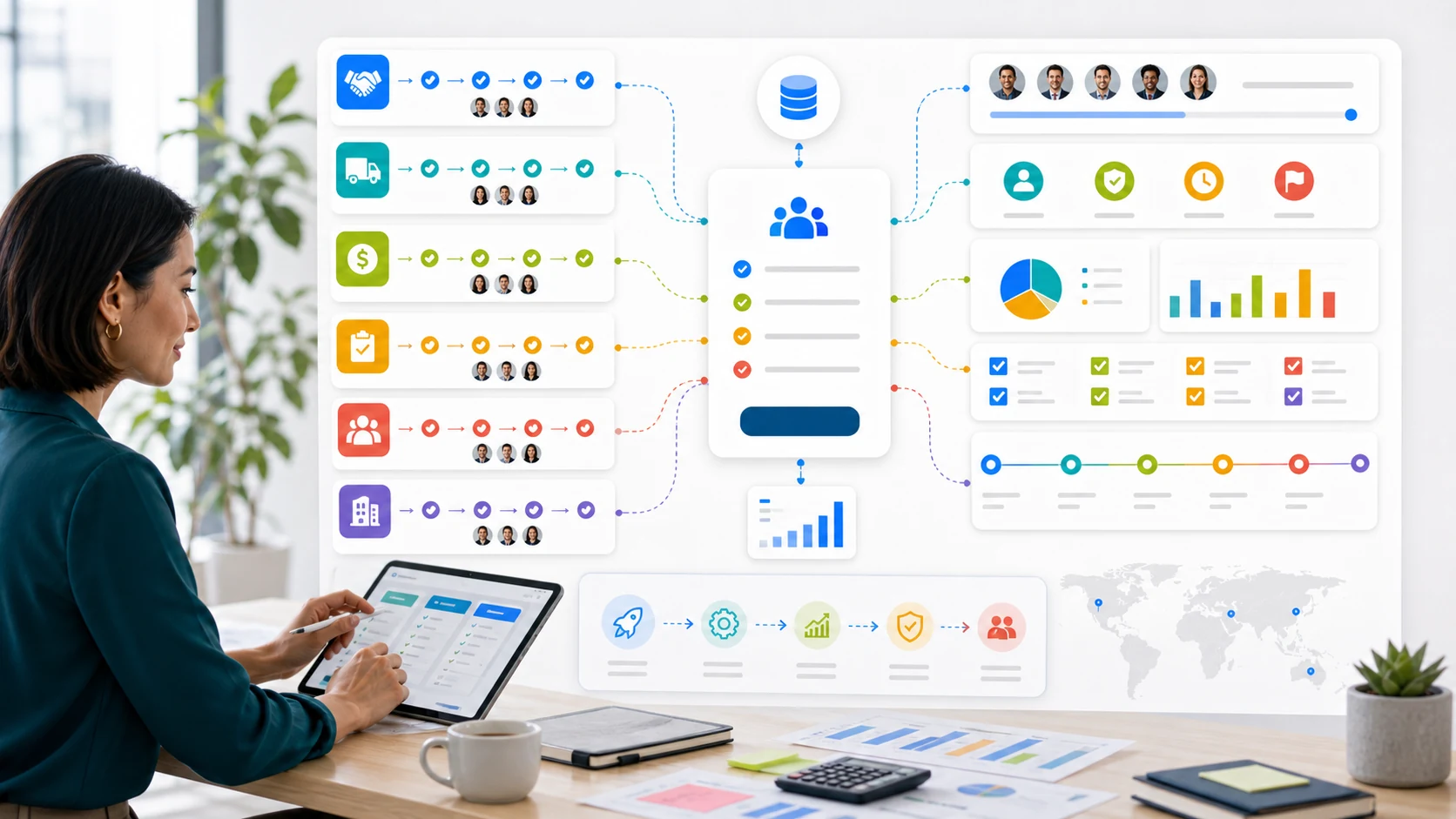 Taskingos workspace subscription connected to many installed business apps and operating reports